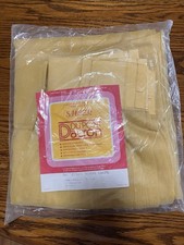 Pair of  NOS Gold Vintage DuPont Dacron Sheer Curtain Panels 84”x96” picture