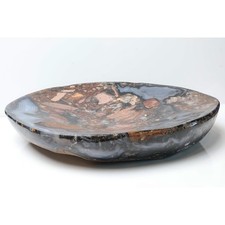 Large Blue Banded Agate Bowl, Brecciated Stone Centerpiece picture