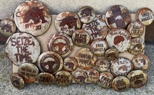 Vintage Black Panther Party Steel Metal Pin Back Buttons BPP Pins Lot of 30 picture