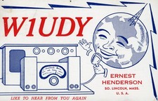 Vintage Amateur Radio QSL Postcard, 1952, W1UDY, South Lincoln, MA, Scott #806 picture
