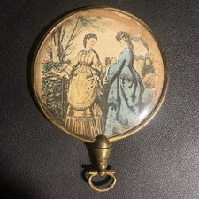 Vintage Victorian Scene Hand Mirror #2 picture