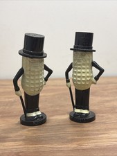 Vintage 1950s Anthropomorphic Mr Peanut Salt & Pepper Shaker Plastic Collectors picture