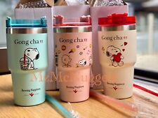 **Full Set** 3 x 20oz Tumbler Cups Snoopy X Gong Cha Australia Brand New picture
