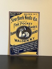 Hammer Brand Walden New Your Knives Company Vintage Style Metal Sign picture