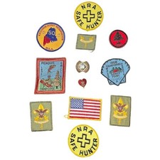 Vintage BSA Boy Scouts Patch Lot Maine Camporee Pin Slide NRA Authentic VGUC picture