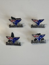 RARE Sea World Killer Whale Tail New Zealand Souvenir Enamel Trading Pin 4pc picture