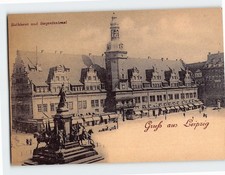 Postcard Rathaus und Siegesdenkmal Gruss aus Leipzig Germany picture