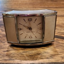 Westclox Vintage Art Deco Style Travel Alarm Clock 1950-1960's Working Tested picture