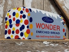 VINTAGE WONDER BREAD PORCELAIN SIGN RARE OLD FAMOUS BAKERY FOOD STORE GROCERY picture
