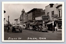 J87/ Salem Ohio RPPC Postcard c1940s State Street Stores Automobiles 138 picture