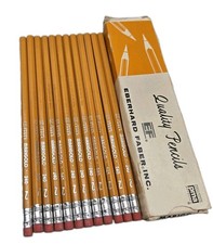 VTG Eberhard Faber Quality Pencils MARIGOLD 240 No 2 Box of 12 Wood USA picture
