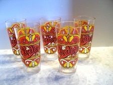 Vintage Shakey's Pizza Parlor 20th Anniversary 1974 Glasses Set Of Five (5) RARE picture