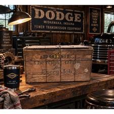 Antique Dodge Manufacturing Industrial Wood Shipping Crate Advertising c1910s picture