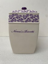 Vintage Nonnis Biscotti Cookie Jar with Lid, Handmade, Handpainted,Free Shipping picture