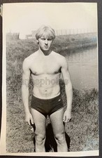 Swimmer Beach Sports Gym Athlete Handsome man trunks muscle bulge photo Gay Int picture