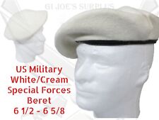 New Vintage Military US MADE White/Cream Military Beret 6 1/2-5/8 AJC picture