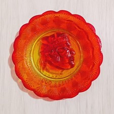 Vintage amberina cadmium glass Old Sleepy Eye plate souvinier MN picture
