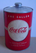 Vtg 1930's Coca-Cola 1 Gallon Syrup Metal Can Paper Label Red/White/Green W/Lid picture