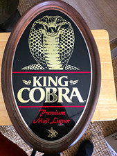 King Cobra Premium Malt Liquor Oval Advertising Sign 1981 Original picture