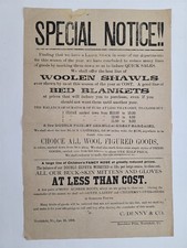 1878 antique SPECIAL NOTICE northfield vt C DENNY & CO WOOLEN SHAWLS DRY GOODS picture