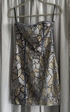 Vtg Y2K Cecilia DeBucourt Jean Sequined Side Studded Mini Sleeveless Dress M picture