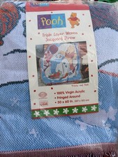 Vintage Winnie The Pooh Frosty & Pooh Including Piglet 100% Acrylic 50x60 Throw picture