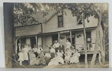Rppc Englewood Cottage Bass Lake at Knox Indiana Feed Sack Curtain Postcard N19 picture