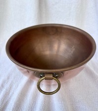Copper Bowl w/ Brass Ring Handle, Made in France