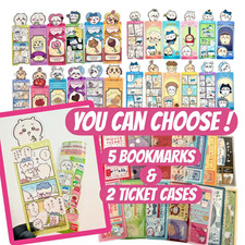 Chiikawa YOU CHOOSE 5 Bookmarks & 2 Ticket Cases Collection Bandai Japan Set picture