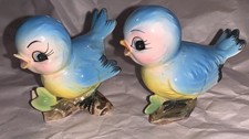 Vintage 1950s Norcrest Bluebird Salt & Pepper Shakers Japan Ceramic Kitsch picture