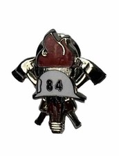 Los Angeles Fire Department LAFD 84 Hat Lapel Pin Axe Flame Helmet Silver Tone picture