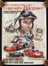 John Surtees SIGNED 2001 Amelia Island Concours Poster Norton Ferrari MV Agusta picture