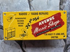VINTAGE AVENUE MUSIC SHOP PORCELAIN SIGN JUKE BOX RECORD 10
