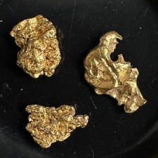 Natural Australian Gold Nuggets 1.664g 3 Pc Lot Textured Specimens • AU01 picture