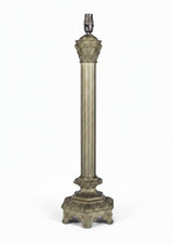 Gothic Bronze Table Lamp Antique Corinthian Column picture