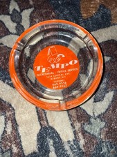 Vintage Tempo Secretarial Office Service Advertising Glass Ashtray Albany NY Ret picture