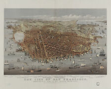 San Francisco California 1878 aerial view 8X10 vintage Photo Picture Image CA picture
