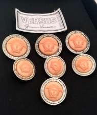 Free shipping vintage Gianni Versace buttons medusa logo Greek key set of 7 lot picture