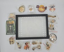 Vintage BRAND NEW Hard Rock Café PINS Lot OF 16 Display Case/Frame 8''x6'' NICE picture