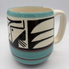 Vintage UTE Mountain Tribe Pottery Large Coffee Tea Mug Ceramic Signed Native picture
