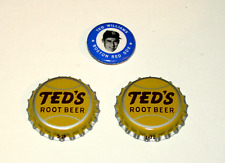 Boston Red Sox Ted Williams 1969 MLBPA Baseball Button Pin New NOS Root Beer Cap picture