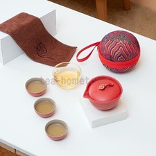 Glass and Ceramic Portable Travel Tea Set with Travel Bag picture