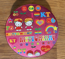 Rare Vintage (2002) Sanrio Hello Kitty & Mimmy Round Colorful Tin w/ designs picture