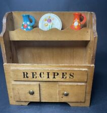 Recipe Holder Box Vintage Hutch Cabinet Wall Hanging 70’s Kitchen Cottagecore picture