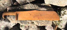 Antique Wooden Flax Scutching Knife Hand Carved picture