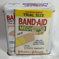 vintage johnson johnson band-aid tin New Old Stock Sealed 1980’s Free Sample HTF picture