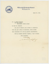 Will Hays Postmaster General Autographed Signed Letter AMCo COA 30790 picture