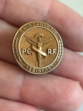 Chiropractic Assistant PC R.F. Bronze Lapel Pin Caduceus Medical GF Vintage picture