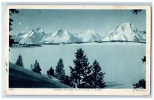 1933 Jackson Lake Teton Range Winter Grant Teton National Park Wyoming Postcard picture