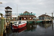 Photo:Fort Walton Beach FL Waterworld Marina 1990s Sailboat Dock Tiki Hut picture